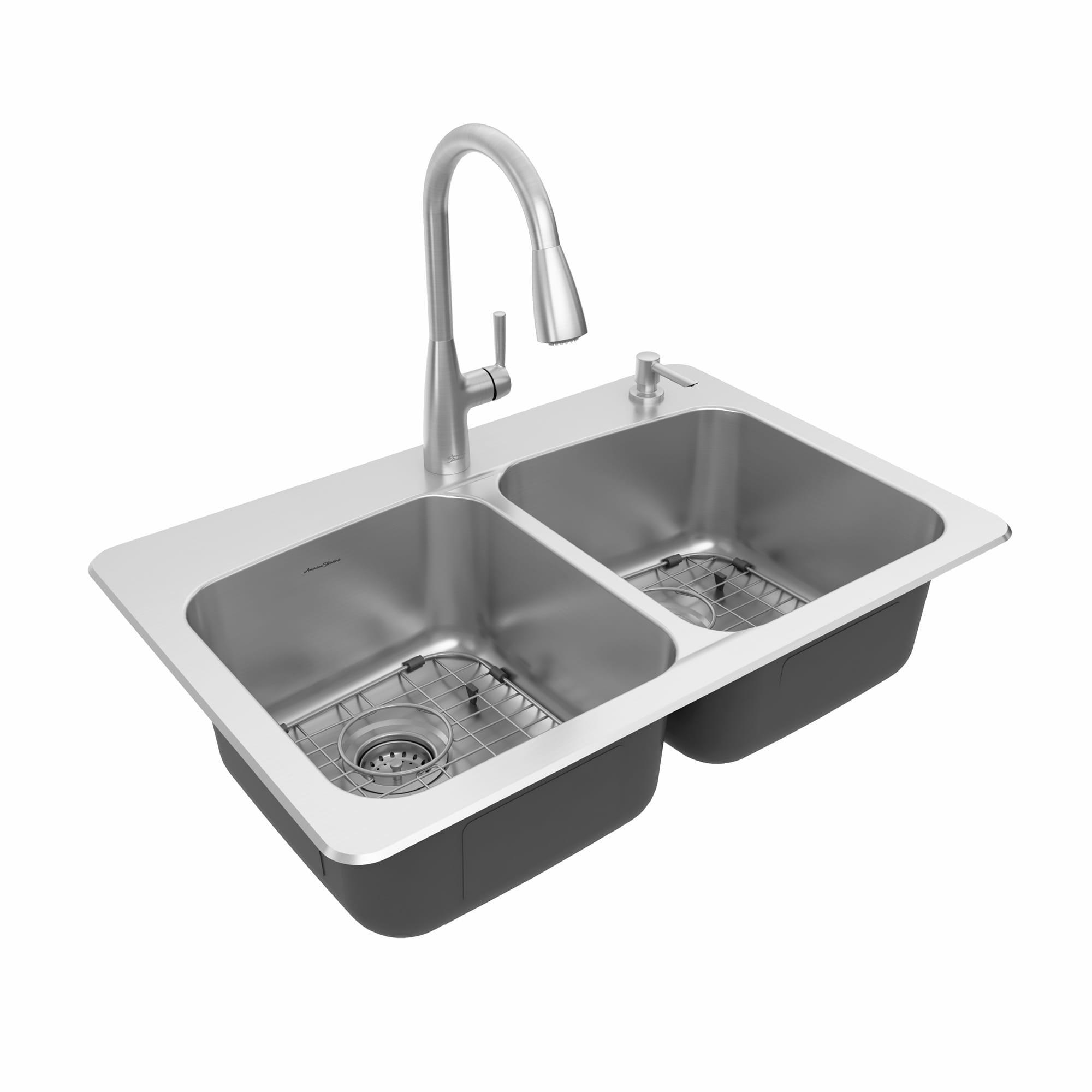 Fairbury® 2S PullDown Faucet and 33Inch Stainless Steel DoubleBowl